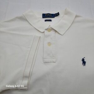 Polo Ralph Lauren Classic Fit White Cotton Short Sleeve Polo Shirt Mens XL